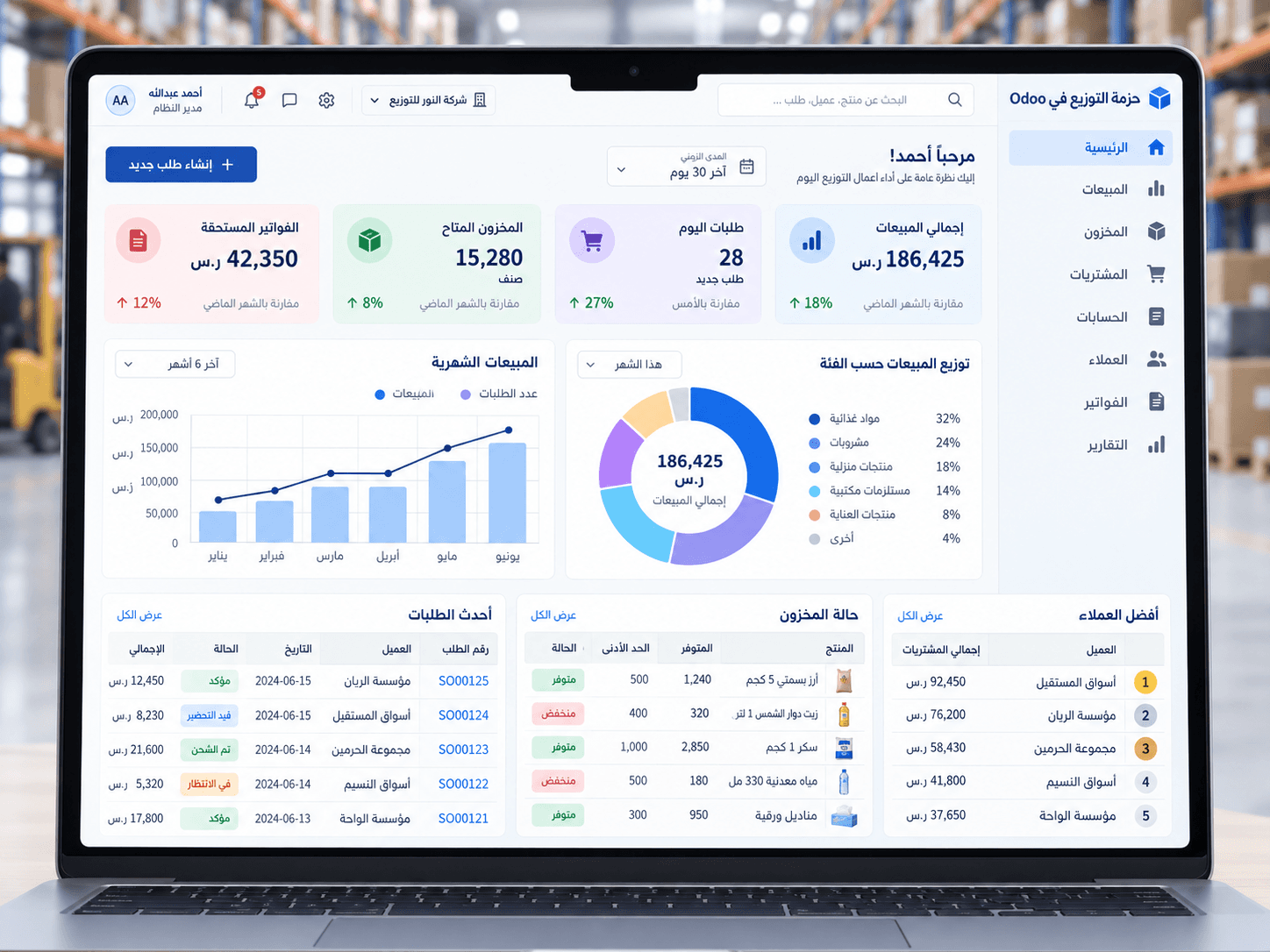 عرض مشروع Odoo Distribution Suite